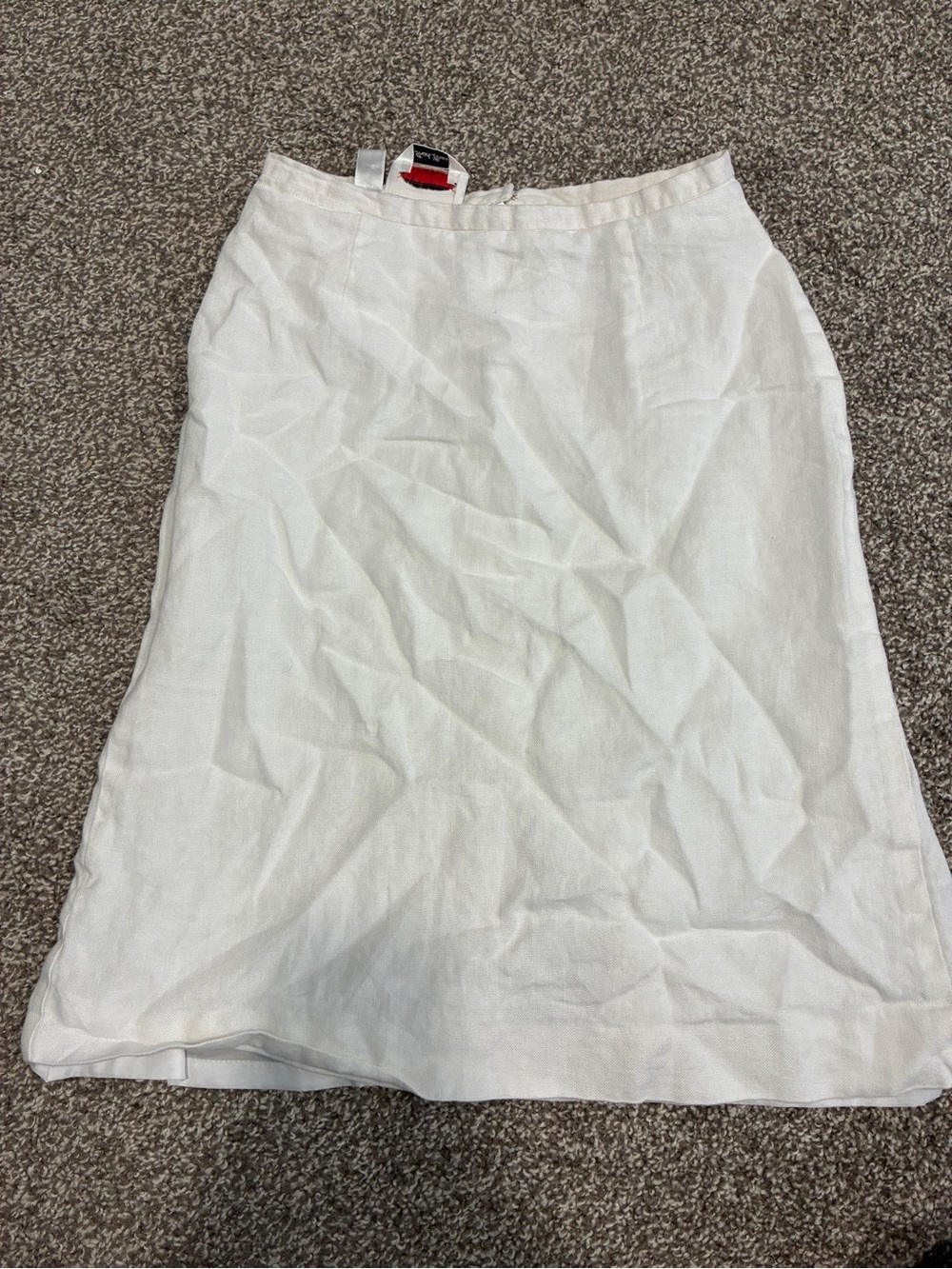 Talbots petite size 2 White Linen-Blend Midi Skirt